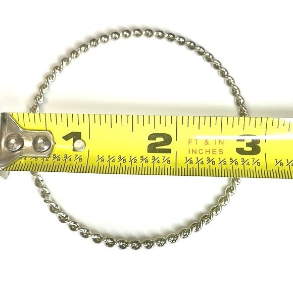 Silver Tone Minimalist Twisted Bracelet - Picture 3 of 3